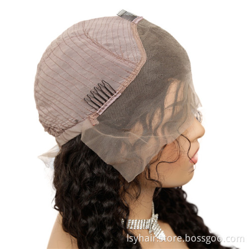 Lace Frontal Wigs Human Curly Hair 250 Peruvian Remy Dens Lace Wigs without Glue for Black Women Deep Curly Hair Wigs